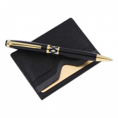 비즈니스선물 고급 금장 자개 볼펜 심플한 소갖죽 카드지갑 명함지갑 #2