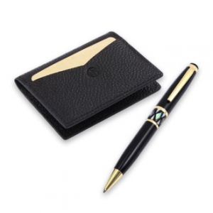 직장인선물 고급 금장 자개 볼펜 순금판 각인 인쇄 소가죽 카드지갑