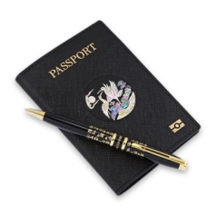 외국인선물 고급 금장 훈민정음 볼펜 송학 나전 사피아노 소가죽 여권지갑