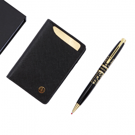 부모님선물 고급 금장 한글 볼펜 순금판 각인 비즈니스 소가죽 명함지갑 #3