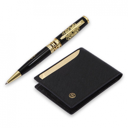 외국인선물 고급 곤룡포 금장 볼펜 천연소가죽 순금카드 각인 남성 반지갑 비즈니스 필수템 #2