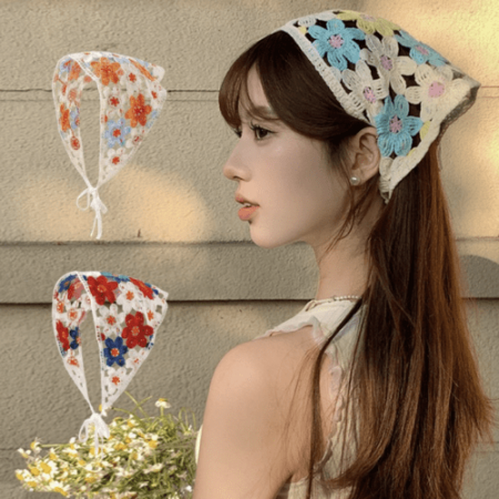 반다나 헤어밴드 스카프 코티지코어 헤어커치프 #3