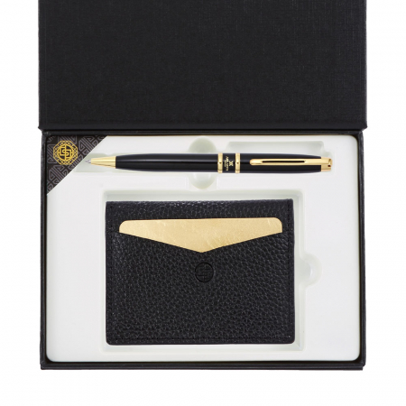 아버지선물 고급 금장 서명 볼펜 순금판 각인 심플 소가죽 카드지갑 명함지갑 비즈니스 선물 #3