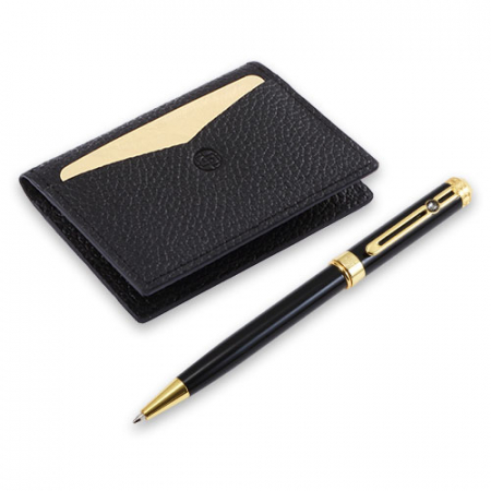 비즈니스선물 순금판 소가죽 카드지갑 명함지갑 회의용 고급 금장 탄생석 볼펜 #2