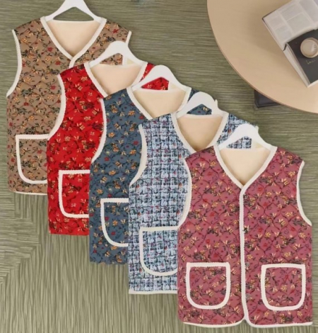 김장조끼 겨울방한조끼 누빔조끼 기모조끼 꽃무늬조끼 #2