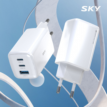 스카이 필 GaN65X 4세대 초미니 65W 멀티 3포트 PD 초고속 충전 어댑터 케이블 세트 #5