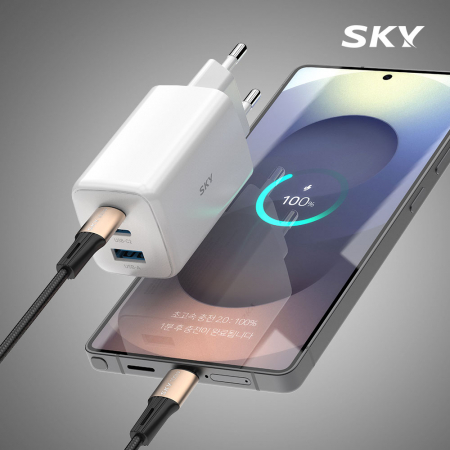 스카이 필 GaN65X 4세대 초미니 65W 멀티 3포트 PD 초고속 충전 어댑터 케이블 세트 #7