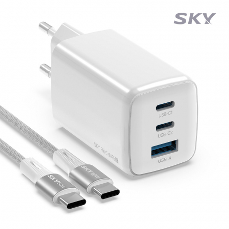 스카이 필 GaN65X 4세대 초미니 65W 멀티 3포트 PD 초고속 충전 어댑터 케이블 세트 #2