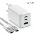작은이미지: 스카이 필 GaN65X 4세대 초미니 65W 멀티 3포트 PD 초고속 충전 어댑터 케이블 세트 #2