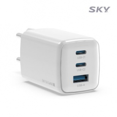 스카이 필 GaN65X 4세대 초미니 65W 멀티 3포트 PD 초고속 충전 어댑터