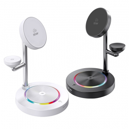 QI2 올인원 맥세이프 3in1 15W 고속무선충전기 에어팟 애플워치 버즈 갤럭시워치 충전 MF30W3in1 #2