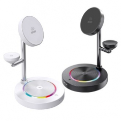 QI2 올인원 맥세이프 3in1 15W 고속무선충전기 에어팟 애플워치 버즈 갤럭시워치 충전 MF30W3in1