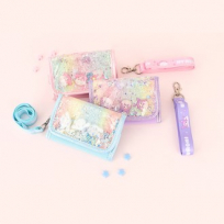 산리오 목걸이지갑 스팽글 3단