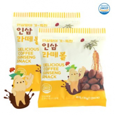 정든식품 금산 인삼 라떼볼 어르신 사무실 영양 간식 과자 커피맛 30g 12봉