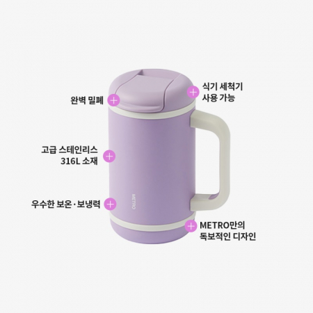 락앤락 메트로 퍼펙트씰 머그 텀블러 440ml HA #3
