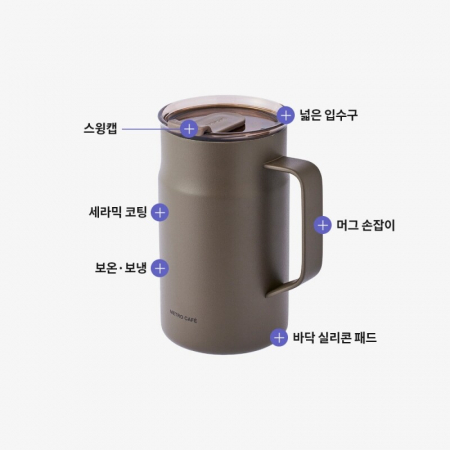 락앤락 메트로 카페 머그 세라믹 텀블러 600ml HA #3