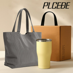 플씨드 코듀로이 빅사이즈 에코백 + 텀블러 600ml 2종세트