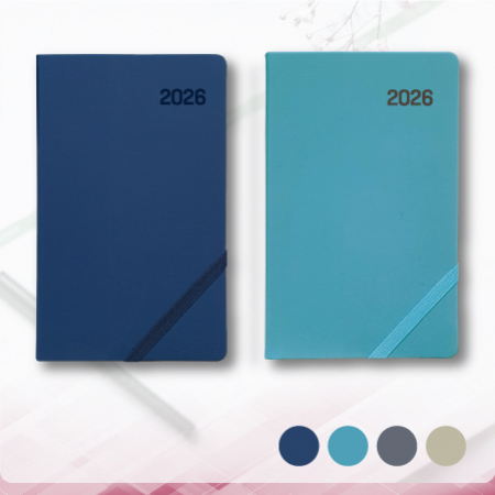 26년 심플 슬림 양장 다이어리 25절(양쪽 카드포켓,밴드)