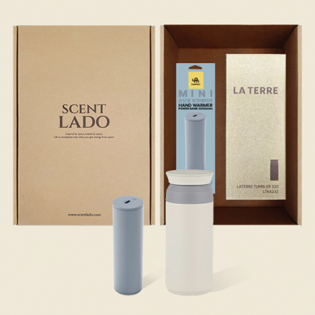 센트라도 원통형 휴대용 손난로 보조배터리+포인트 텀블러 세트 #4