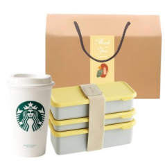 스타벅스 리유저블 그란데컵 473ml + 락앤락 도시락 감사라벨 손잡이 기프트박스 선물세트