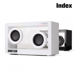 인덱스 충전식 투명 블루투스스피커 무드램프 알람시계