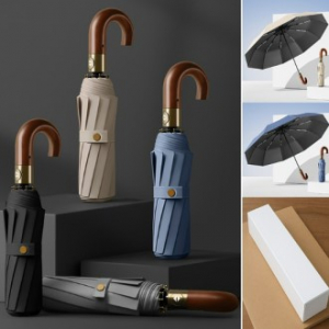 우드 3단 자동 우산 고급 UV차단 선물 행사품 사은품