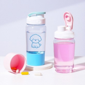 국산 3단분리 알약보틀 컵보틀 냉온가능 에코젠 원터치 오픈형 300ml