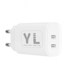 YL 45W PD PPS 2포트 듀얼 멀티 USB-C타입 초고속 충전기 어댑터