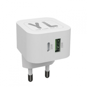 YL 25W PD PPS 2포트 듀얼 멀티 USB-A C타입 초고속 충전기 어댑터