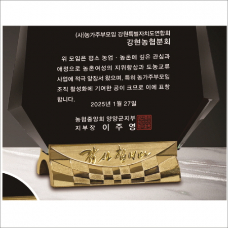 감사합니다받침 금도금 블랙 크리스탈 상패 #4