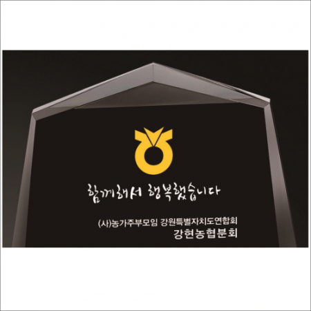 감사합니다받침 금도금 블랙 크리스탈 상패 #3