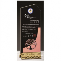 감사합니다받침 나무 크리스탈 상패