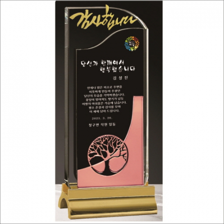 무지금속받침 나무 브론즈 크리스탈 상패 #2