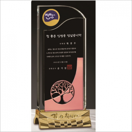 감사합니다 나무 브론즈 투톤 크리스탈 상패 #2