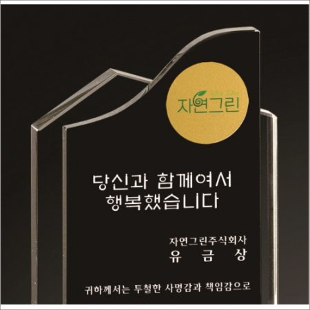 금도금 받침 감사합니다 투톤 크리스탈 상패 #3