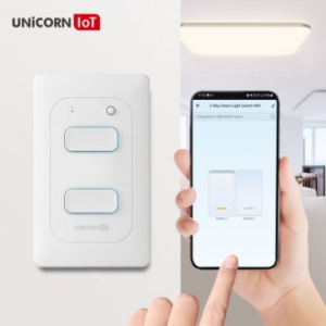 [유니콘IoT] Iot 2구 스마트 벽스위치 무선원격제어 자동불끄기 WIFI방식 TS-SW2
