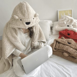 후드담요 망토담요 곰돌이담요 무릎담요 학생담요