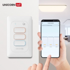 [유니콘IoT] Iot 3구 스마트 벽스위치 무선원격제어 자동불끄기 WIFI방식 TS-SW3