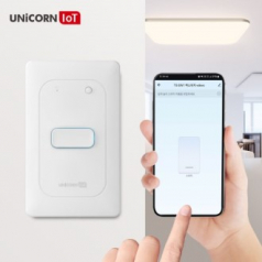 [유니콘IoT] Iot 1구 스마트 벽스위치 무선원격제어 자동불끄기 WIFI방식 TS-SW1