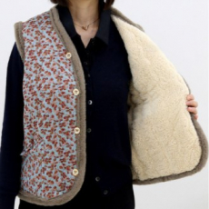 방한조끼 보온조끼 융털조끼 겨울조끼 방한복 꽃무늬조끼