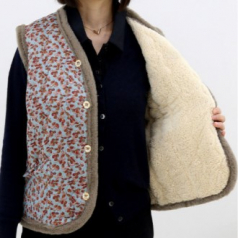 방한조끼 보온조끼 융털조끼 겨울조끼 방한복 꽃무늬조끼