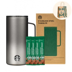 스타벅스 SS 블랙 탱크 텀블러 503ml + 스타벅스 커피스틱 5P 기프트세트