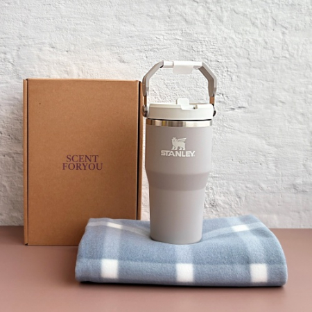 센트포유 스탠리 클래식 플립 스트로2.0텀블러591+패턴담요세트SB6 #4