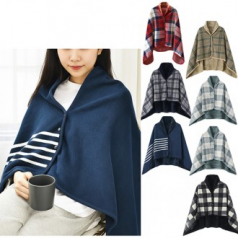 겨울 방한용품 따뜻한 극세사 망토담요 똑딱이 무릎담요 보온 숄담요