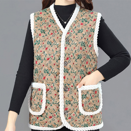 빈티지 융털조끼 따뜻한 기모안감 레트로디자인 겨울방한조끼 #2