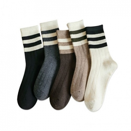 다올 스트라이프 중목 골지 양말 P2543 #2