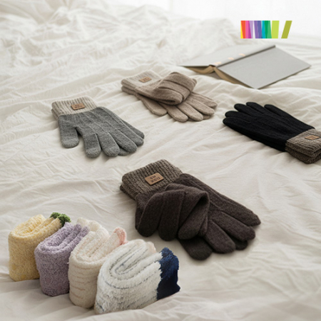 세트.투톤 터치장갑+수면양말M #4