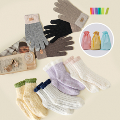세트.투톤 터치장갑+수면양말M