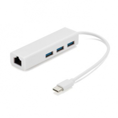 보스위즈 4in1 C타입 멀티허브 to RJ45 USB3.0 노트북 젠더 기가비트 이더넷 어댑터 BOS-CRJ14