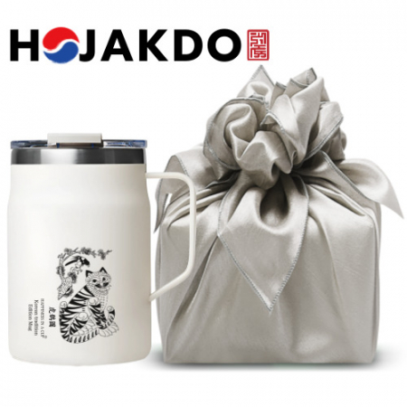 한국전통 호작도 파우더 머그 독도보틀 480ml 보자기포장 선물세트 #2